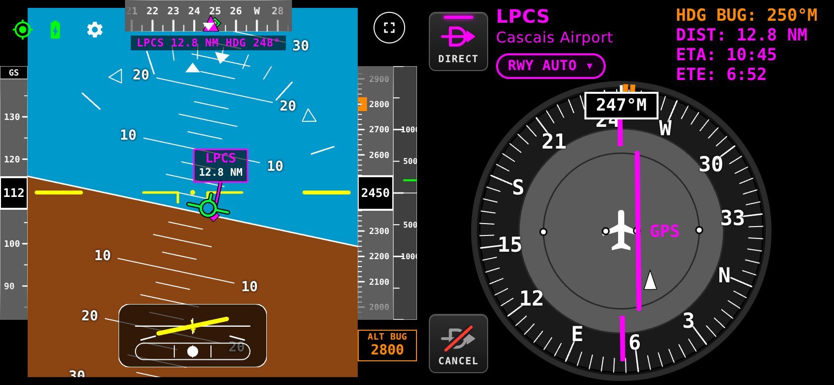 Landscape layout: attitude and HSI side by side
